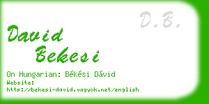 david bekesi business card