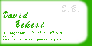 david bekesi business card